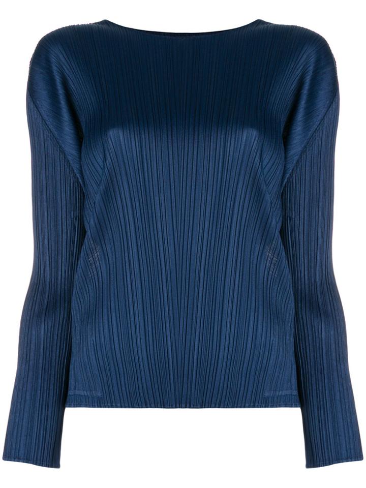 Pleats Please By Issey Miyake Plissé Blouse - Blue