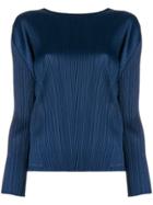 Pleats Please By Issey Miyake Plissé Blouse - Blue