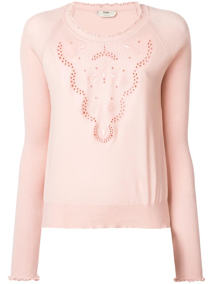 Fendi Embroidered Jumper - Nude & Neutrals