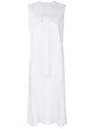 Victoria Victoria Beckham Woven Pleated Skirt Midi Dress - White