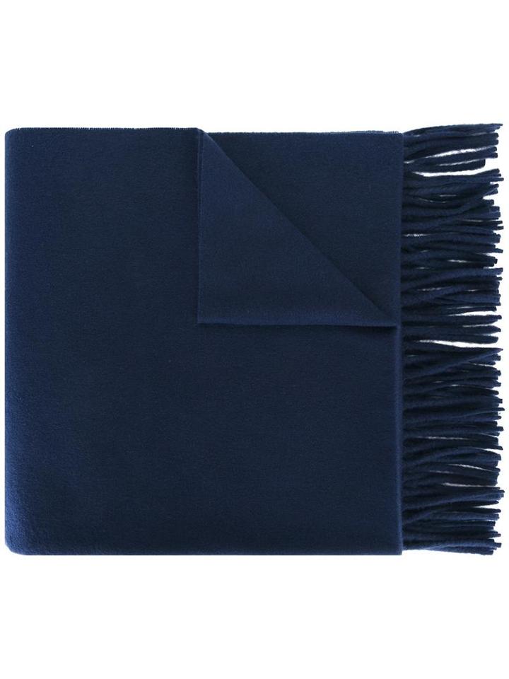 Ami Alexandre Mattiussi Plain Knitted Scarf, Men's, Blue, Virgin Wool