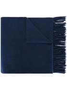 Ami Alexandre Mattiussi Plain Knitted Scarf, Men's, Blue, Virgin Wool