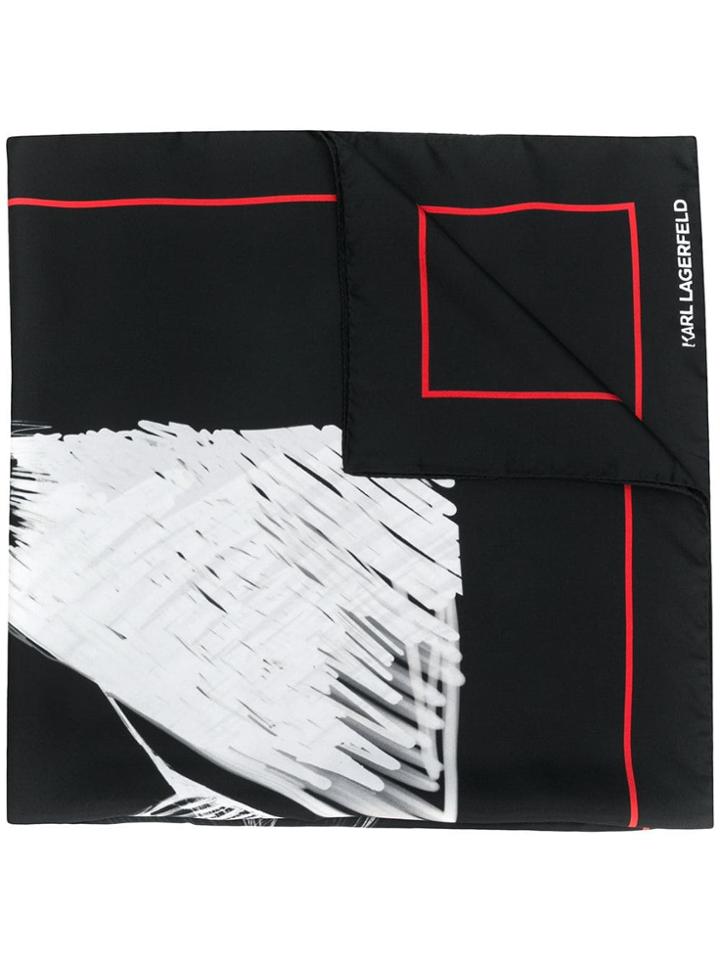 Karl Lagerfeld Legend Silk Scarf - Black