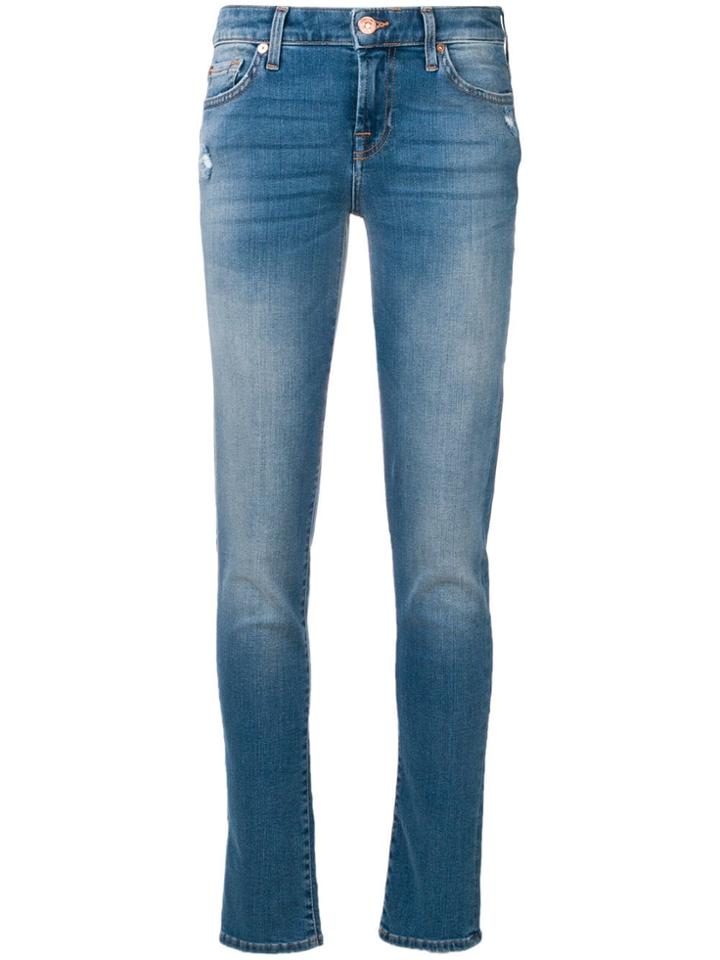 7 For All Mankind Faded Slim Jeans - Blue