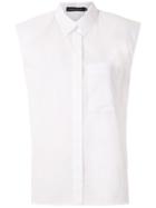 Andrea Marques Structured Shoulders Sleeveless Shirt - White