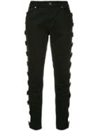 Tu Es Mon Trésor Side Ribbon Edge Jeans - Black