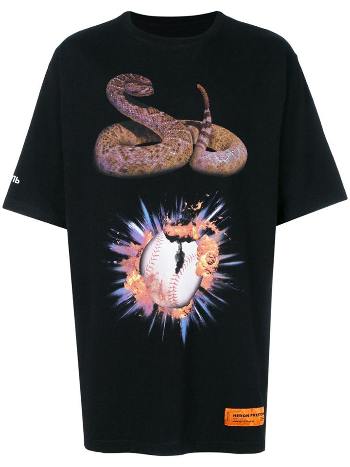 Heron Preston Snake Print T-shirt - Black