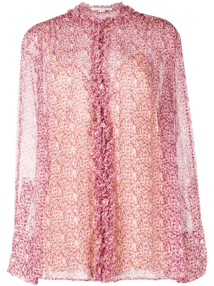 Stella Mccartney Ruffle Trim Silk Shirt - Purple