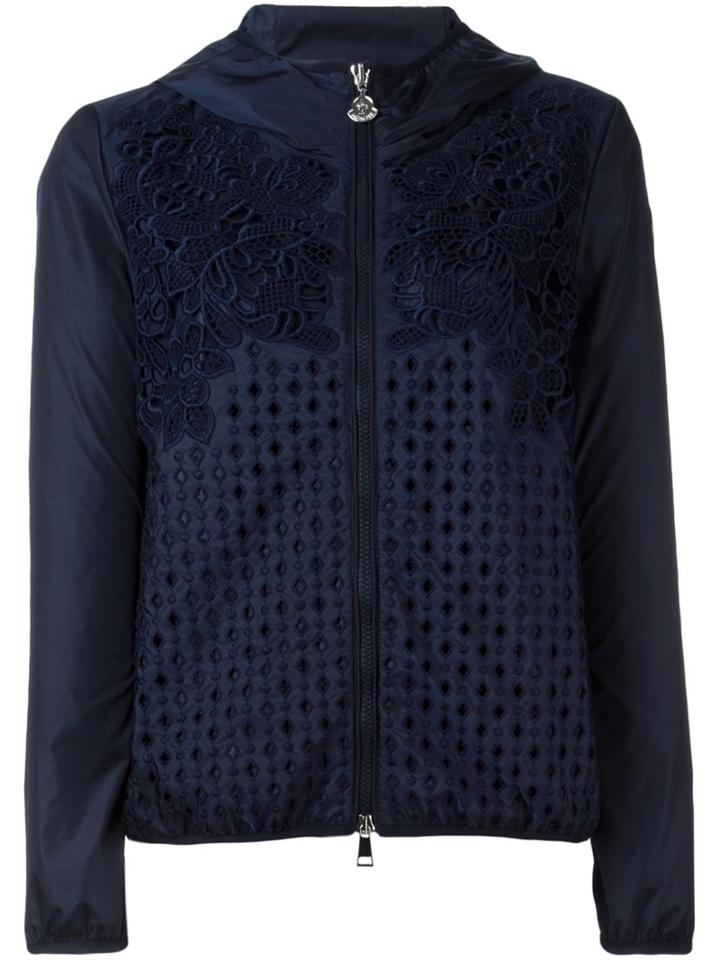 Moncler 'vive' Crochet Jacket, Women's, Size: 1, Blue, Polyamide/cotton/polyester