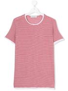 Manuel Ritz Kids Teen Striped Short Sleeve T-shirt - Red