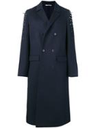 Valentino Spike Stud Long Coat - Blue