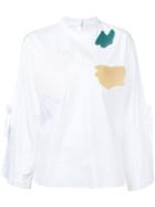 Toga - Flared Tied Longsleeves Blouse - Women - Cotton - 38, White, Cotton