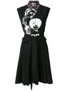 Prada Contrast Print Dress - Black