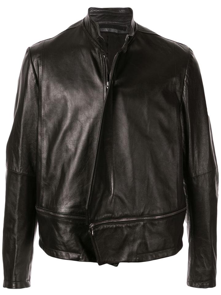 Julius Detachable Panel Leather Jacket - Black