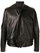 Julius Detachable Panel Leather Jacket - Black