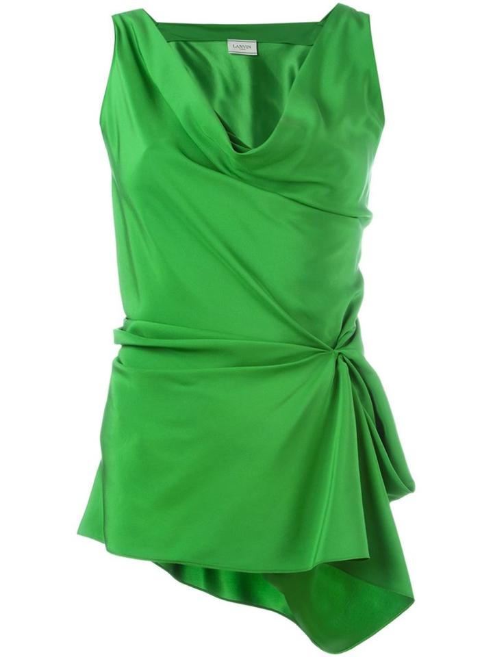 Lanvin Draped Top, Women's, Size: 40, Green, Silk