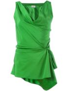 Lanvin Draped Top, Women's, Size: 40, Green, Silk