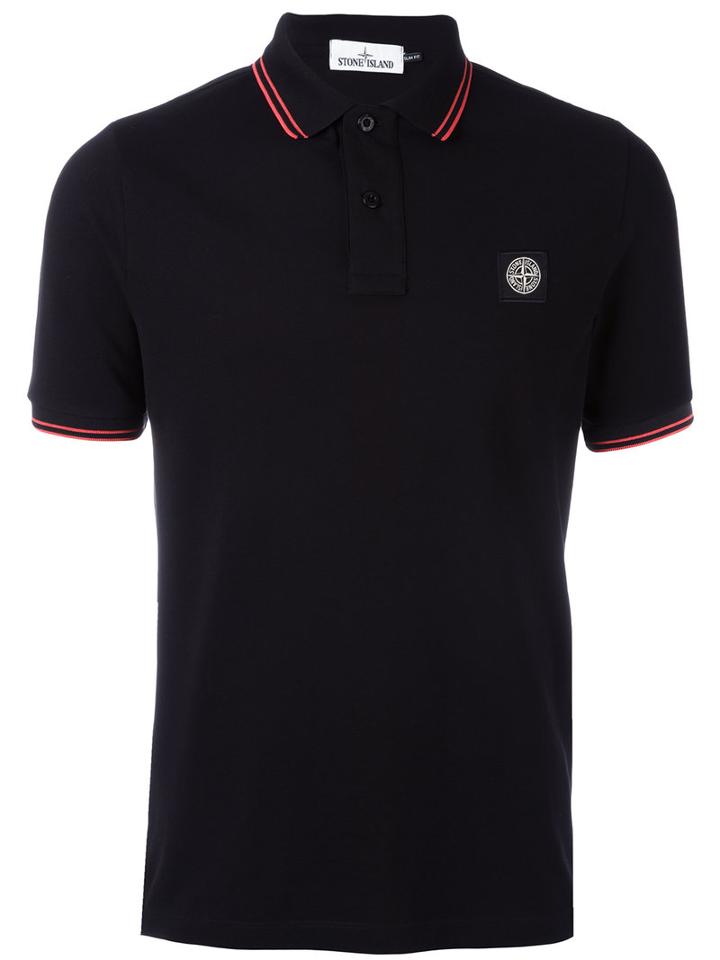 Stone Island Classic Polo, Men's, Size: Xxl, Black, Cotton/spandex/elastane