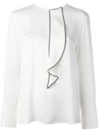 Giorgio Armani Appliqué Detail Blouse, Women's, Size: 44, White, Silk