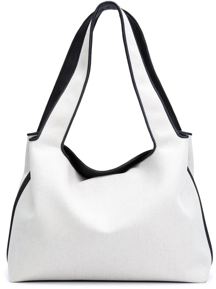 The Row Duplex Shoulder Bag, Women's, White, Cotton/leather