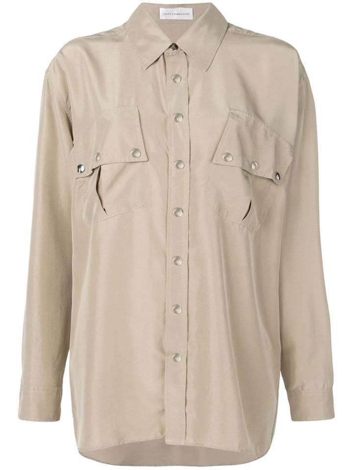 Faith Connexion Oversized Long-sleeve Shirt - Neutrals
