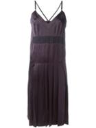 Maison Margiela Pleated Cami Dress, Women's, Size: 42, Pink/purple, Viscose/acetate/polyamide/silk