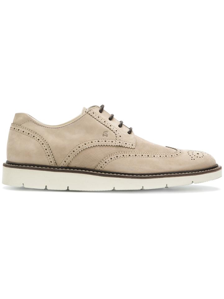 Hogan Contrast Sole Brogues - Nude & Neutrals