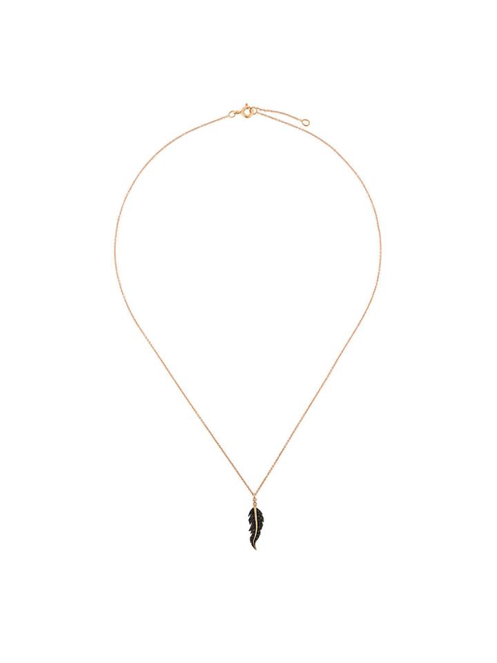 Diane Kordas Diamond Leaf Charm Necklace - Metallic