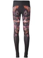 Marcelo Burlon County Of Milan 'muriel' Leggings, Women's, Size: Small, Black, Polyester/spandex/elastane