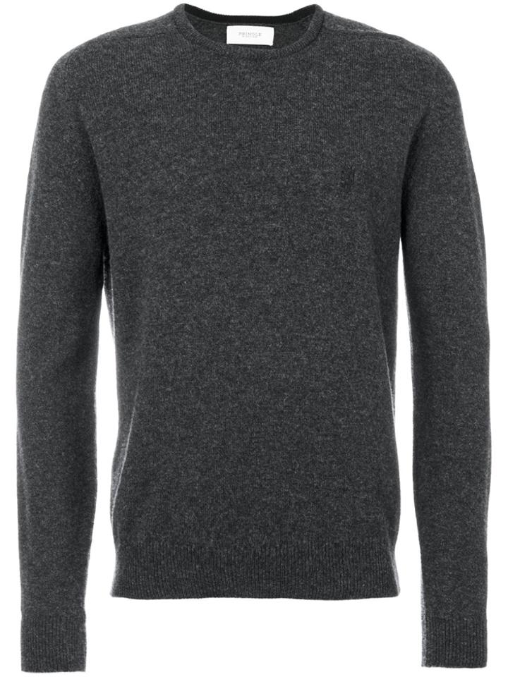Pringle Of Scotland Embroidered Lion Jumper - Grey