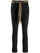 Liu Jo Slim Fit Jeans With Leopard Print Belt - Blue