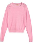 Burberry Open-stitch Detail Cashmere Sweater - Pink & Purple