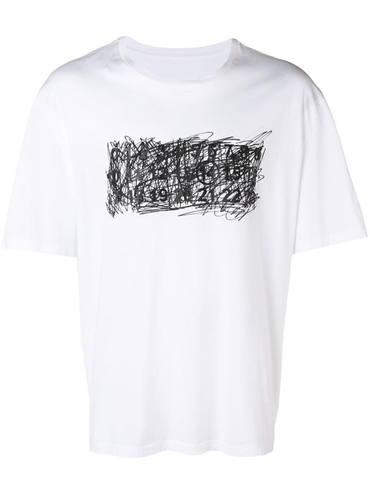 Maison Margiela Scribble Logo-print T-shirt - White