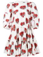 Alexander Mcqueen - Floral Tiered Dress - Women - Cotton - 40, Women's, White, Cotton