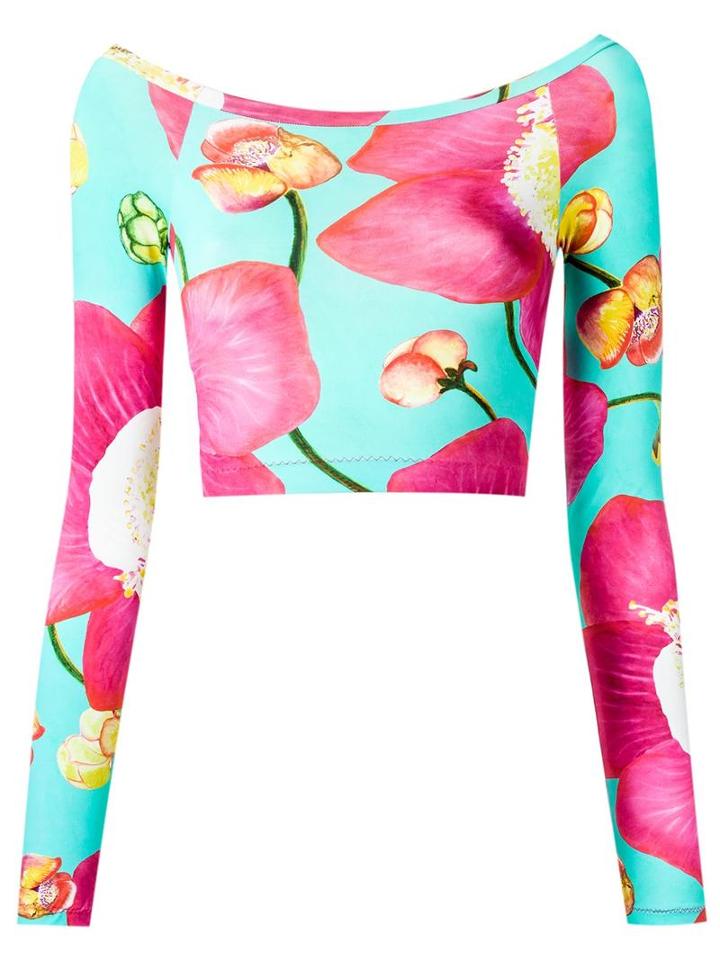 Isolda - Printed Crop Top - Women - Polyamide/spandex/elastane - 42, Pink, Polyamide/spandex/elastane