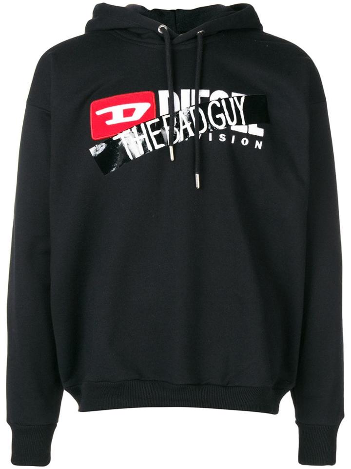 Diesel 'the Bad Guy' Print Hoodie - Black