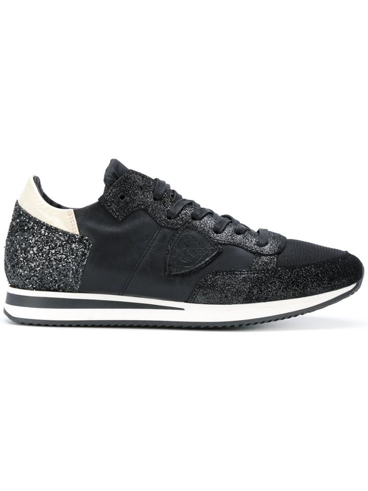 Philippe Model Tropez Glitter Sneakers - Black