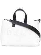 Dkny - Debossed Logo Shoulder Bag - Women - Leather - One Size, White, Leather