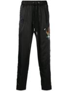 Diesel Embroidered Satin Joggers - Black