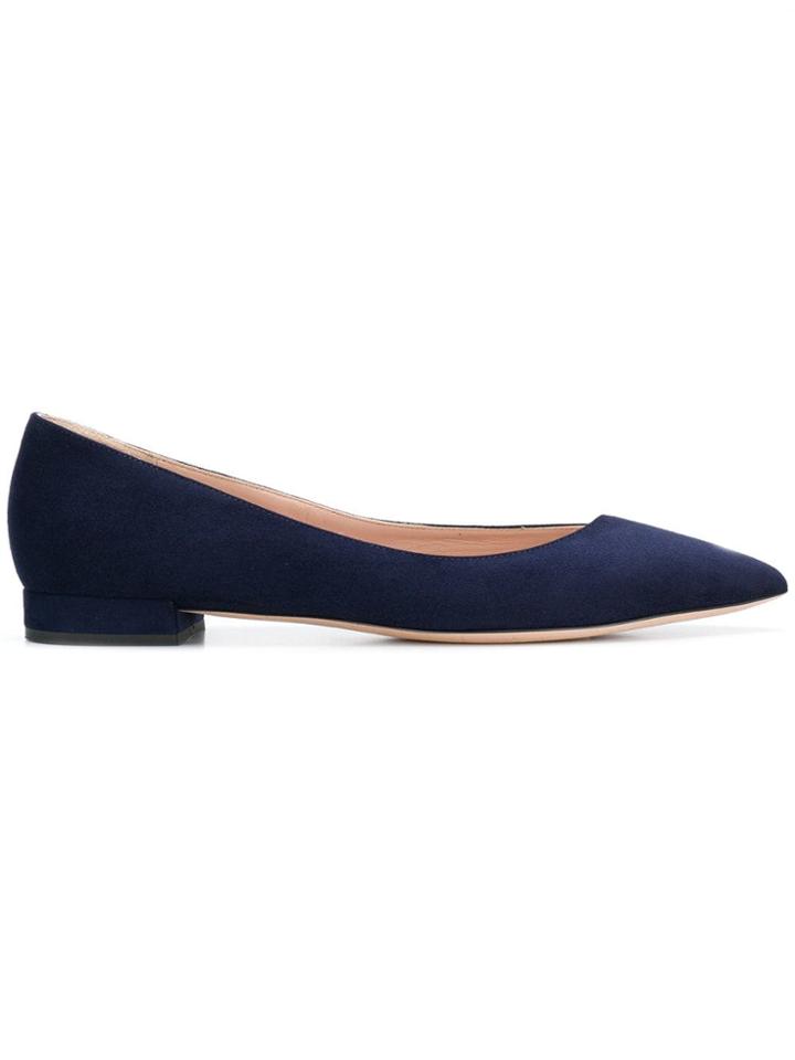 Giorgio Armani Pointed Toe Ballerina Flats - Blue