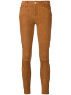 Frame Nubuck Skinny Trousers - Brown