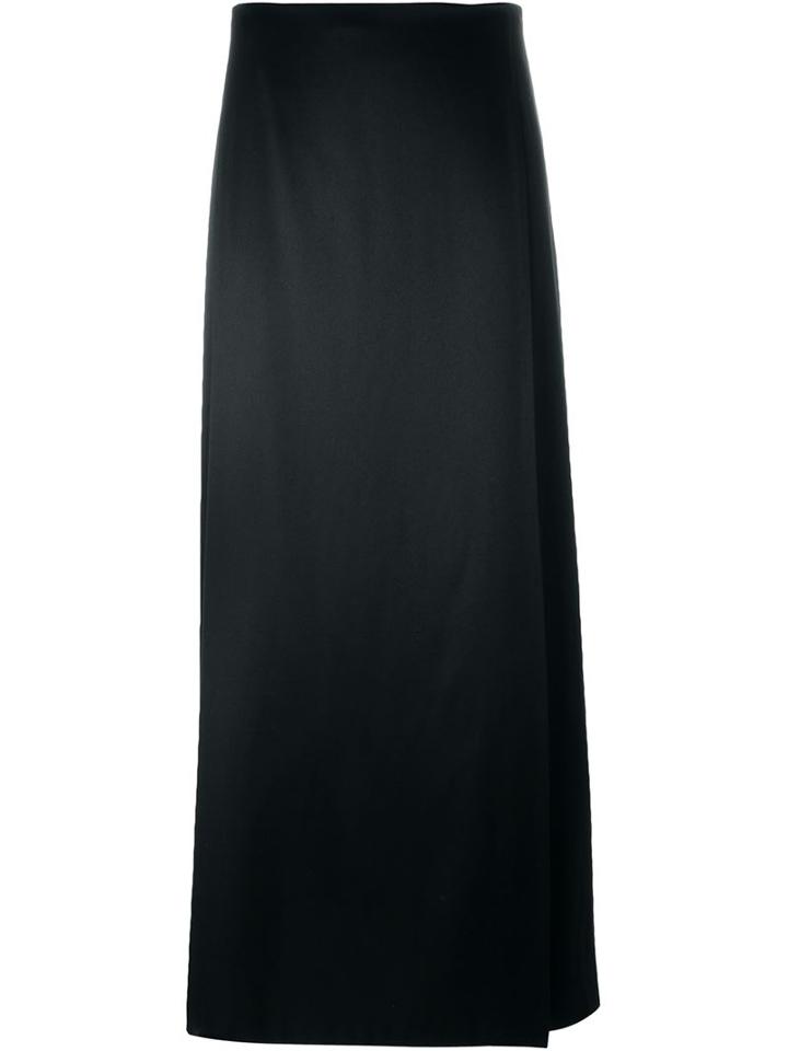 Helmut Lang Cross Front Maxi Skirt, Women's, Size: 6, Black, Acetate/viscose
