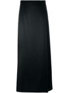Helmut Lang Cross Front Maxi Skirt, Women's, Size: 6, Black, Acetate/viscose