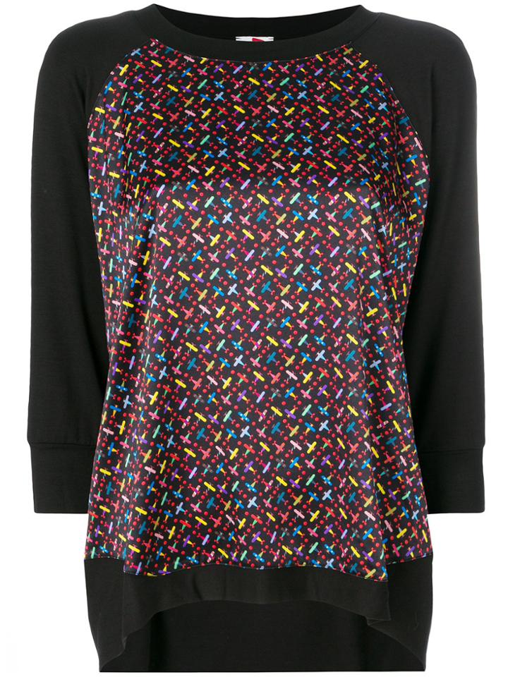 Ultràchic Contrast Sleeve Top - Black