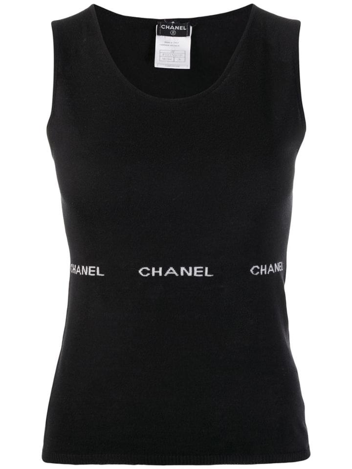Chanel Vintage 2004's Embroidered Logo Tank - Black