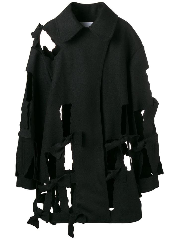 Roberts Wood Double Breasted Cut Out Coat - Black