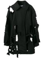 Roberts Wood Double Breasted Cut Out Coat - Black