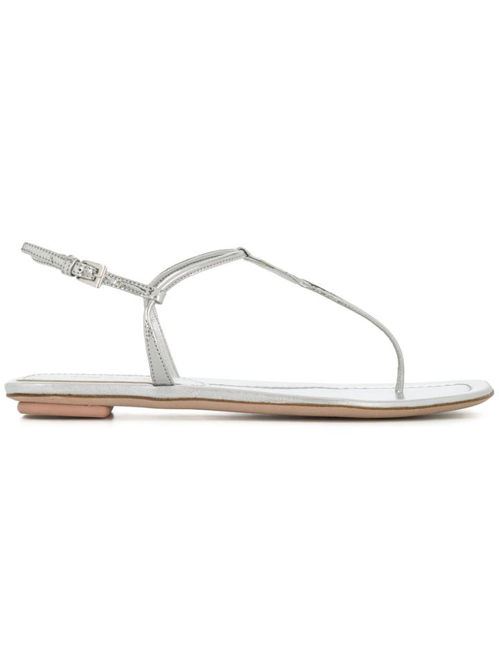 Prada T-bar Strappy Sandals - Metallic