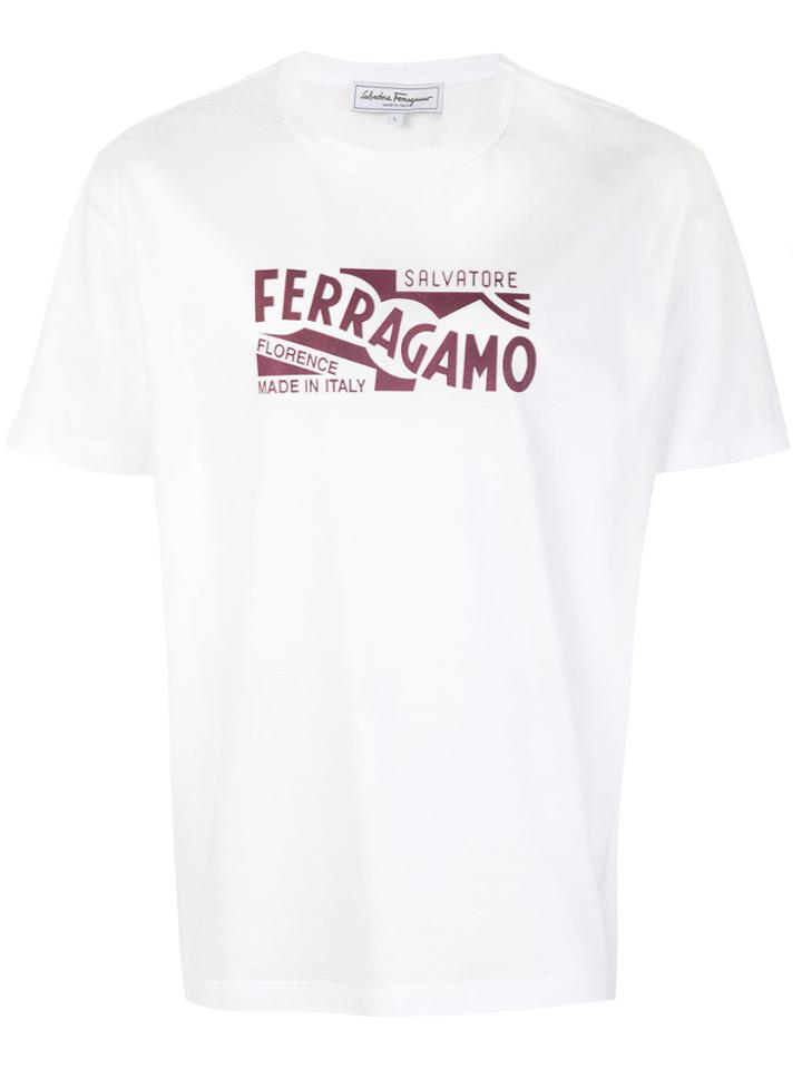 Salvatore Ferragamo Logo Printed T-shirt - White