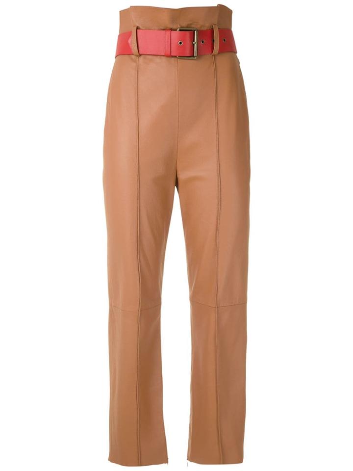 Nk Clochard Leather Pants - Brown